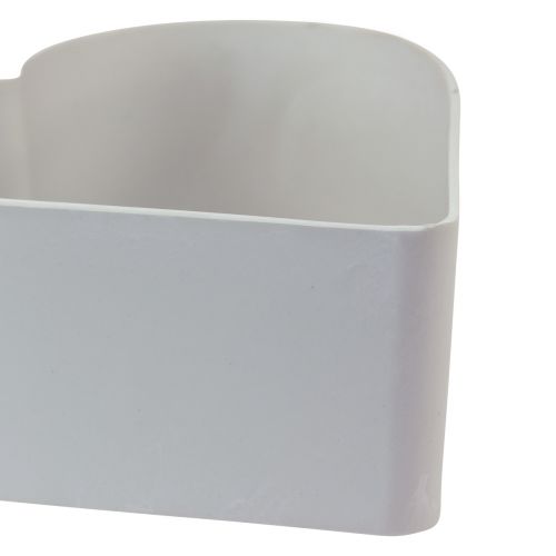 Article Bol coeur décoratif en plastique blanc gris 24/21cm lot de 2