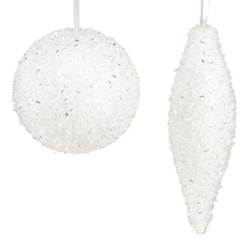 Décoration de neige Boules de décoration de Noël cônes Ø4/8cm 18 pcs