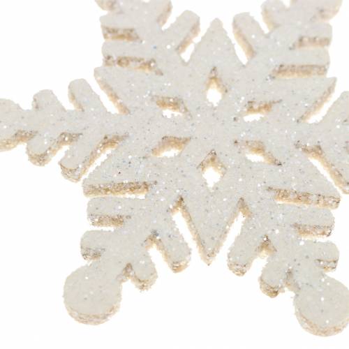 Article Décoration à parsemer flocon de neige pailleté blanc 5cm 48p