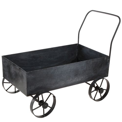 Brouette jardinière décorative en métal anthracite L37cm