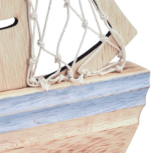 Article Support de décoration pour voilier bois naturel bleu clair 25,5×16,5cm 3 pcs