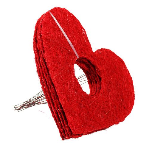 Article Manchette coeur sisal rouge 15cm 10pcs.