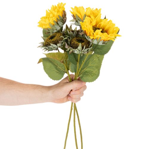 Article Tournesols artificiels avec feuilles réalistes, 58 cm, lot de 3
