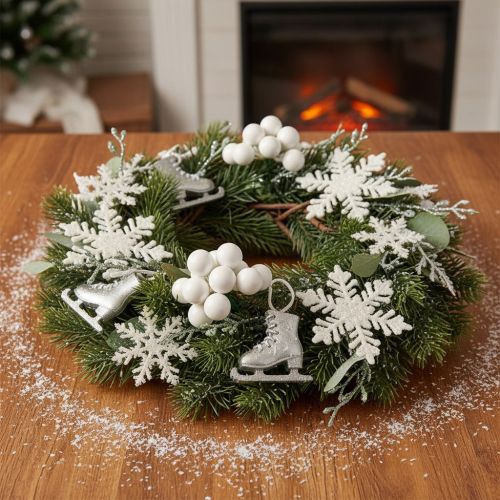 Article Mini boules décoratives en verre blanc sur fil, 25 mm, 140 pièces