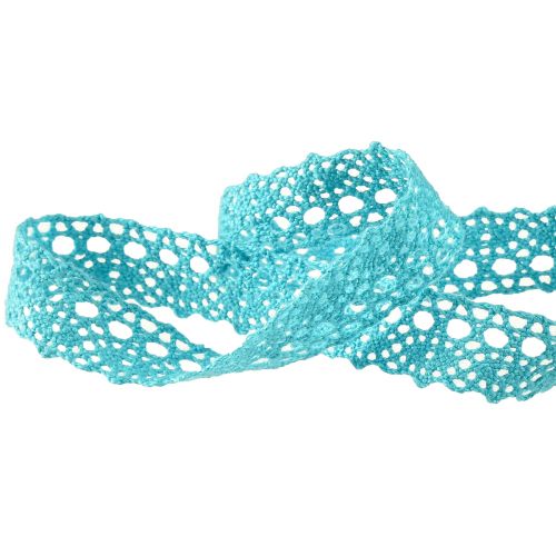 Article Ruban dentelle turquoise ruban décoratif dentelle Onda W16mm L20m