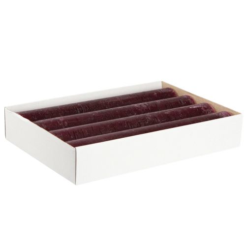 Article Bougies coniques bougies de couleur unie bordeaux 50x300mm 4 pcs