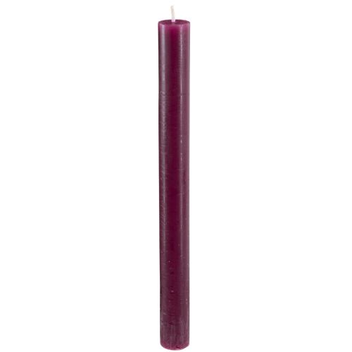 Floristik24 Bougies coniques de couleur unie bordeaux 21×240mm 12 pcs