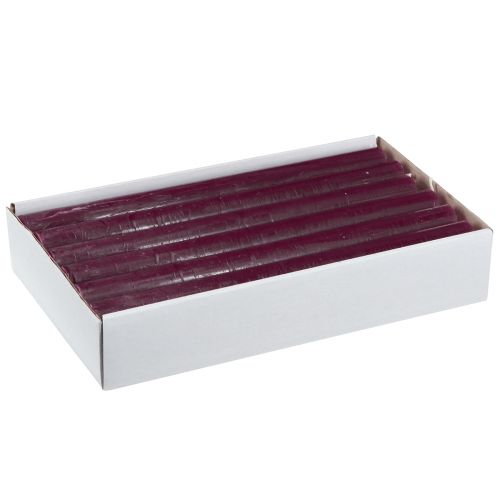 Article Bougies coniques de couleur unie bordeaux 21×240mm 12 pcs