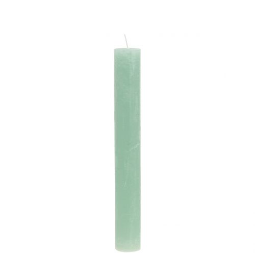 Floristik24 Bougies coniques de couleur unie vert clair 34mm x 240mm 4pcs