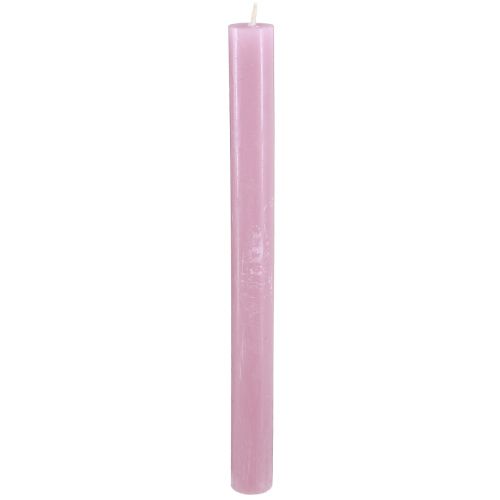 Floristik24 Bougies en bâton, bougies unies, vieux rose, 21×240mm, 12 pièces