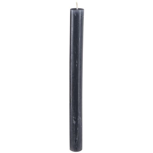 Floristik24 Bougies coniques, bougies unies, anthracite, 21×240mm, 12 pièces