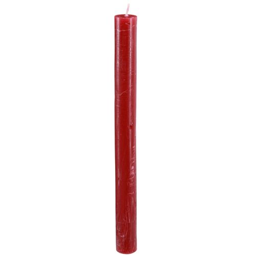 Bougies coniques, bougies unies, rouge foncé, 21×240mm, 12 pièces