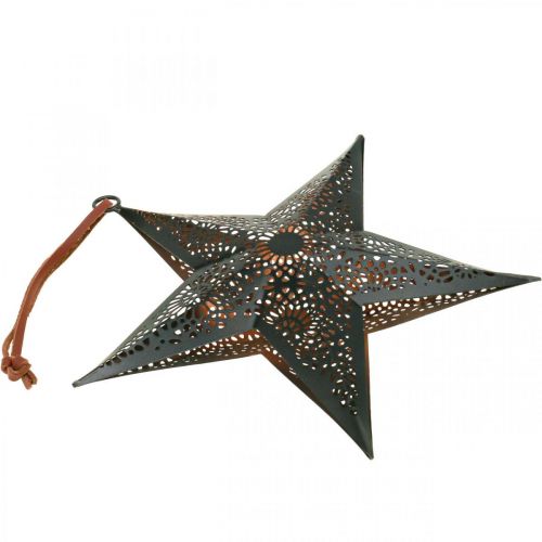 Article Suspension de Noël Star Metal Star Noir H19cm