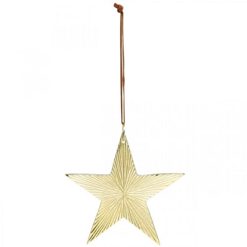 Article Etoile dorée, décoration de l&#39;Avent, pendentif décoration pour Noël 12 × 13cm 2pcs