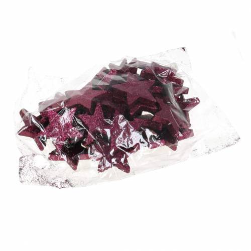 Article Etoile scintillante dispersée 6.5cm rose 36pcs