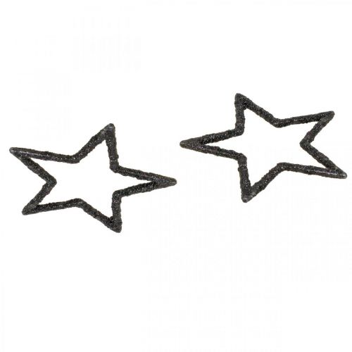 Article Décoration à disperser étoiles de Noël paillettes noires Ø4cm 120 pcs