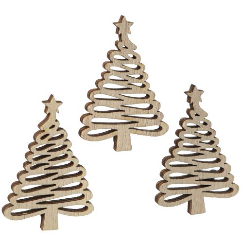 Floristik24 Décoration à disperser sapin de Noël naturel 3x4,5cm 72 pcs