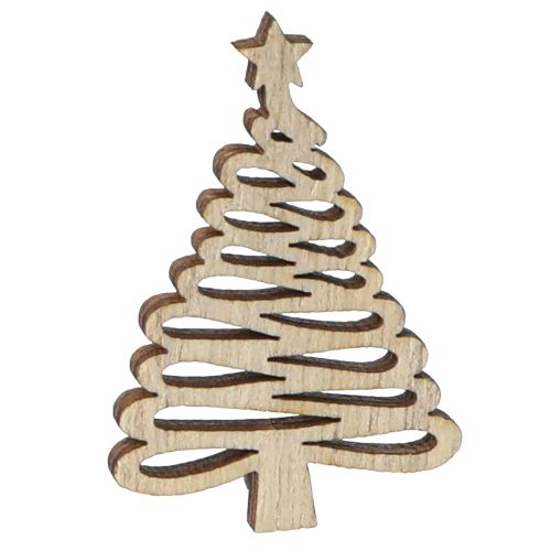 Article Décoration à disperser sapin de Noël naturel 3x4,5cm 72 pcs