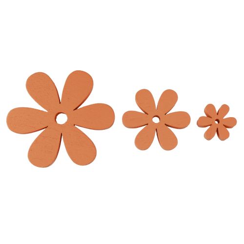 Floristik24 Décoration à disperser fleurs en bois fleurs orange été Ø2–6cm 20pcs