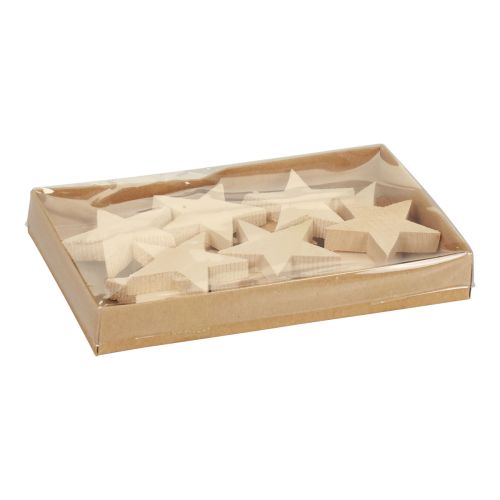 Article Décoration à disperser étoiles de Noël étoiles en bois naturel Ø5,5cm 12 pcs