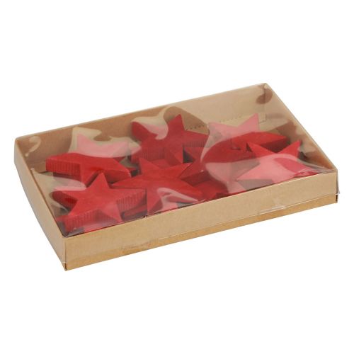 Article Décoration à disperser étoiles de Noël étoiles en bois rouge Ø5,5cm 12pcs