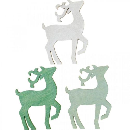 Floristik24 Décoration à disperser Noël bois cerf vert 4×3cm 72 pcs