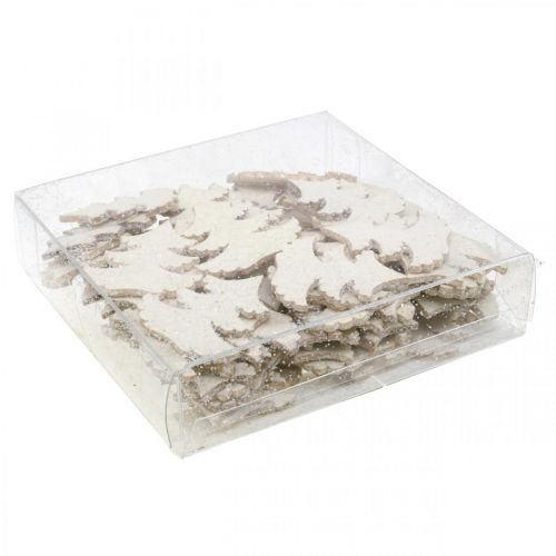 Article Décoration à disperser sapin de Noël paillettes blanches 4cm 72 pcs