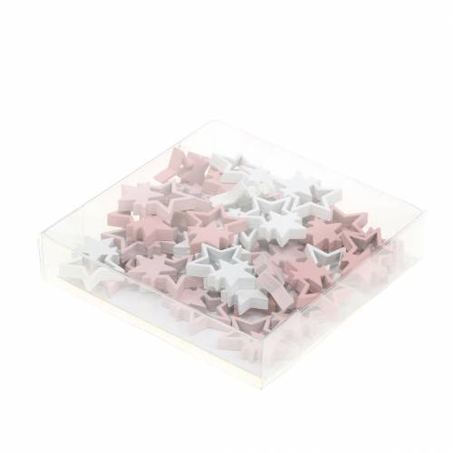 Article Décoration à disperser étoiles rose/blanc 36 pcs