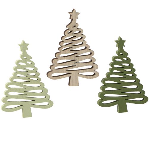 Dispersion étoile de sapin de Noël vert 3x4,5cm 72 pcs