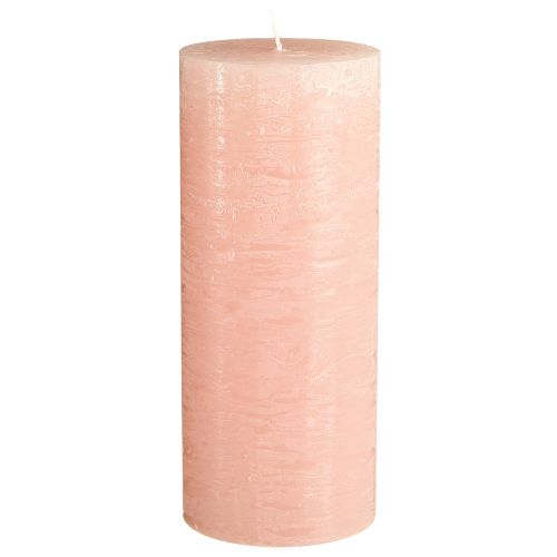 Floristik24 Bougies piliers bougies uni rose clair rose 85×200mm 2pcs