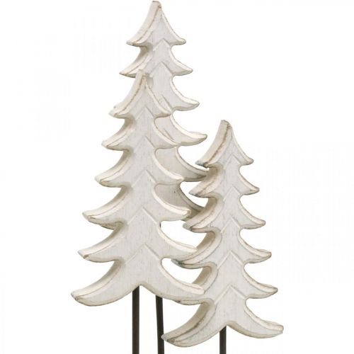 Floristik24 Décoration de Noël sapin bois blanc sur socle H28cm