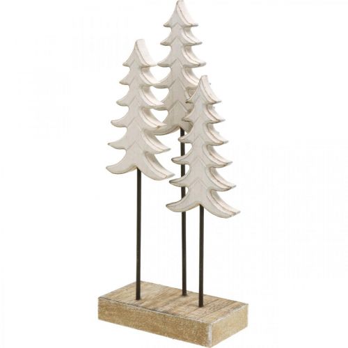 Floristik24 Décoration de Noël sapin bois blanc sur socle H28cm