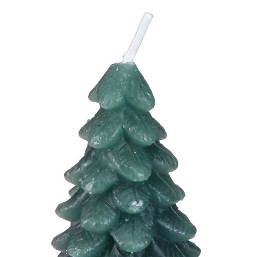 Article Bougies chauffe-plat Sapin de Noël vert enneigé 6,5cm 8pcs