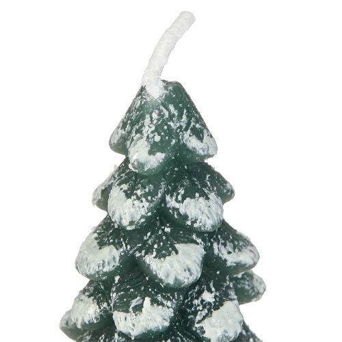 Article Bougies chauffe-plat Sapin de Noël vert enneigé 6,5cm 8pcs