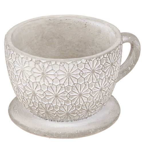 Tasse à thé décorative en céramique blanchie à la chaux 12×10×8cm 3 pcs