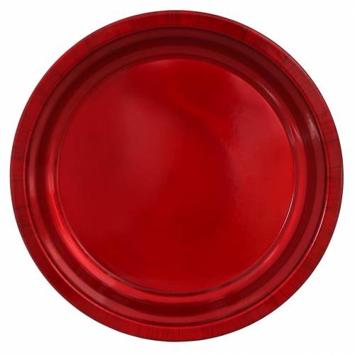 Assiette en verre - Diamètre 25cm - Couleur rouge