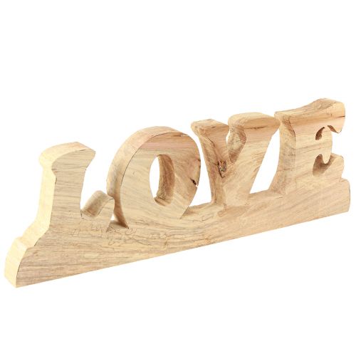 Support de table en bois « Love » en bois de saule naturel 60×19cm