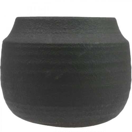 Article Jardinière Pot de Fleurs en Céramique Noire Ø23cm H19.5cm