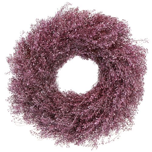 Article Couronne de fleurs séchées couronne métallique violette Lepidium Ø33cm