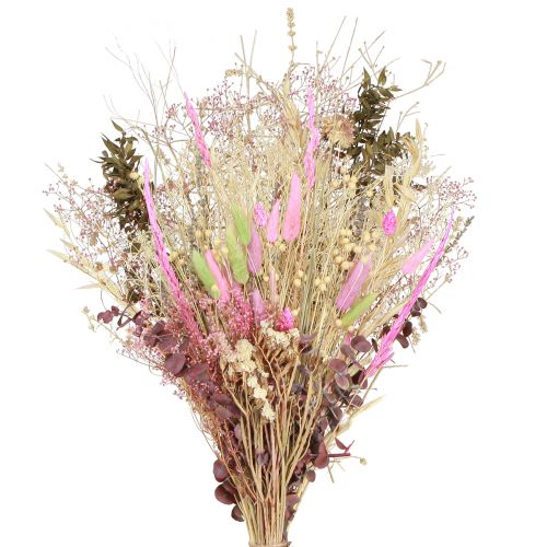 Floristik24 Bouquet de fleurs séchées rose vert Lagurus eucalyptus 150g