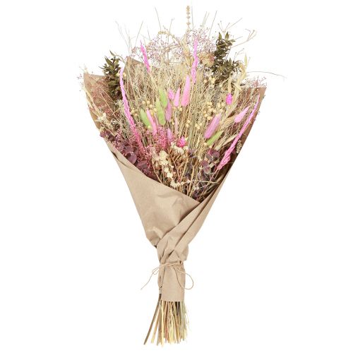 Article Bouquet de fleurs séchées rose vert Lagurus eucalyptus 150g