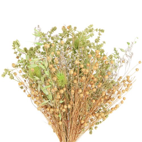 Bouquet sec de cardères avoine lin menthe blanc naturel 40cm 80g