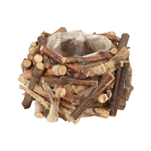 Jardinière pot de fleurs en bois décoration bois naturel H10,5cm Ø10cm