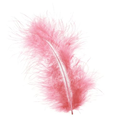 Plumes d&#39;oiseaux plumes artisanales en rose printemps Pâques 20g