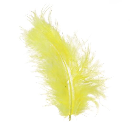 Plumes d&#39;oiseaux jaunes pour travaux manuels, plumes décoratives 5cm - 10cm 20g