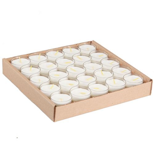 Article Bougies votives lumières sacrificielles en blanc avec bol Ø4,3cm 25 pcs