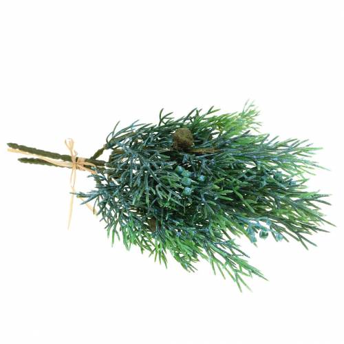 Article Branche de genévrier déco avec cônes vert, bleu lavé 25cm 2 pcs