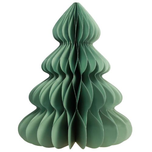 Décoration de table en papier sapin de Noël menthe pailletée Ø48cm H60cm