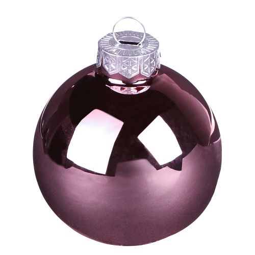 Article Boules de Noël en verre rose abricot Ø6cm 24 pcs