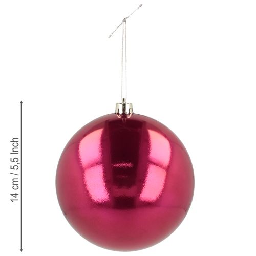 Article Boule de Noël en plastique grande boule de sapin de Noël rose Ø14cm